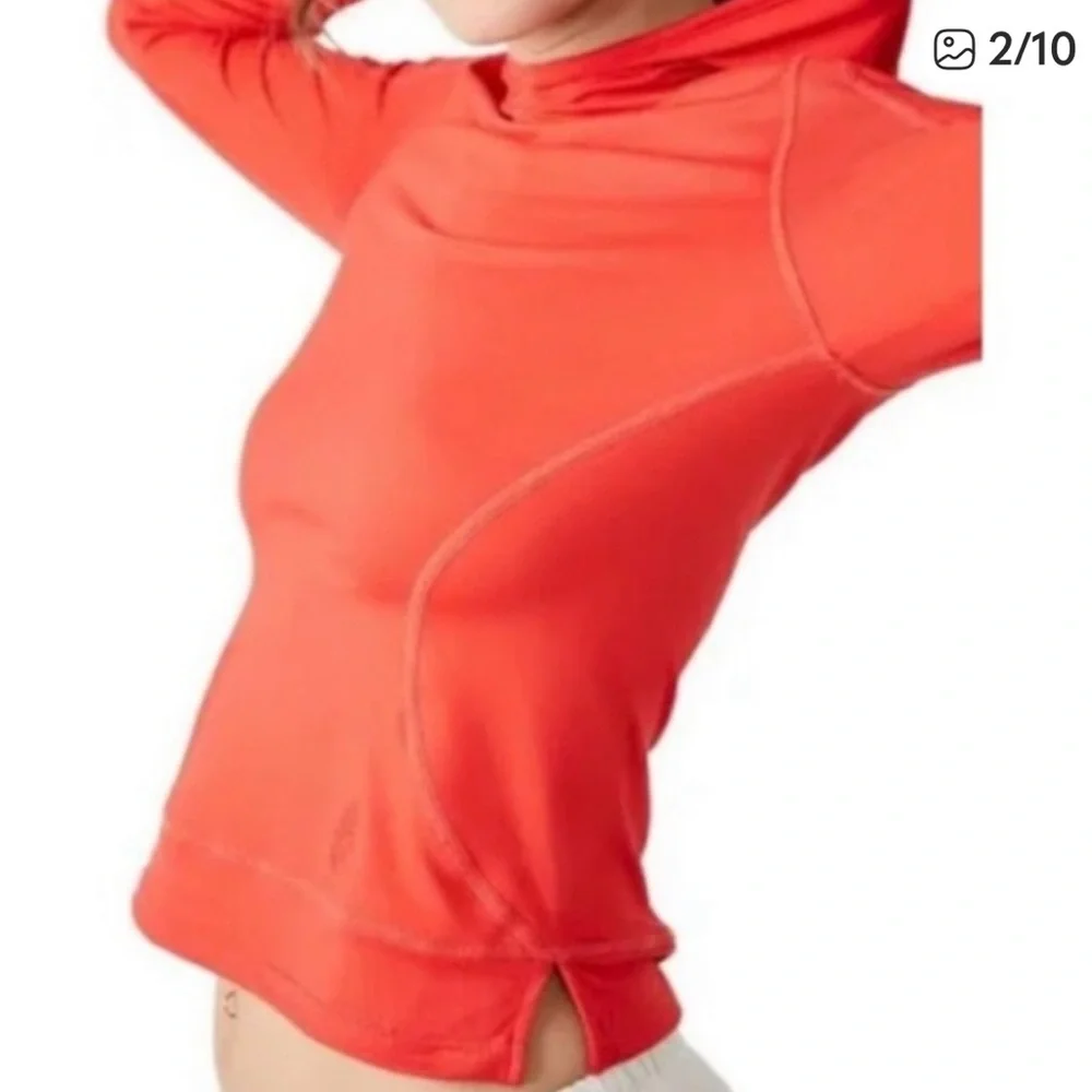 Free People Misty Morning red layering hoodie Medium - Picture 4 of 10